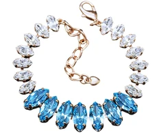 Diamond Sky Jewelry Apyrankė moterims DiamondSky „Ornella (Aquamarine Mėlyna)“ su Swarovski kristalais