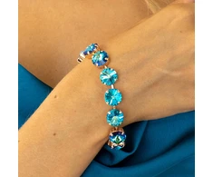 Diamond Sky Jewelry Apyrankė moterims DiamondSky „Vortex (Bermuda Mėlyna)“ su Preciosa® kristalais