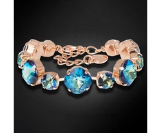Diamond Sky Jewelry Apyrankė moterims DiamondSky „Akinantis Spindesys (Bermuda Mėlyna)“ su Preciosa kristalais