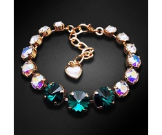 Diamond Sky Jewelry Apyrankė moterims DiamondSky „Vortex II (Emerald, Aurora Borealis)“ su Swarovski kristalais