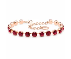 Diamond Sky Jewelry Apyrankė moterims DiamondSky „Klasika III (Ruby)“ su Swarovski kristalais