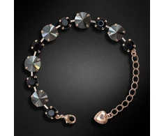Diamond Sky Jewelry Apyrankė moterims DiamondSky „Vortex II (Jet Hematite)“ su Preciosa kristalais