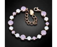 Diamond Sky Jewelry Apyrankė moterims DiamondSky „Klasika II (Rose Vanduo Opal)“ su Swarovski karoliukais