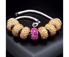 Diamond Sky Jewelry Apyrankė moterims DiamondSky „BeCharmed Pavé IV (Jonquil &amp; Fuchsia)“ su Swarovski kristalais