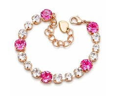 Diamond Sky Jewelry Apyrankė moterims DiamondSky „Klasika II (Light Rose, Crystal)“ su Swarovski karoliukais