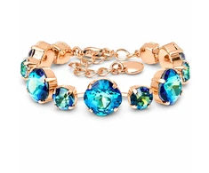 Diamond Sky Jewelry Apyrankė moterims DiamondSky „Akinantis Spindesys (Bermuda Mėlyna)“ su Preciosa kristalais