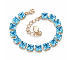 Diamond Sky Jewelry Apyrankė moterims DiamondSky „Princess (Aquamarine Mėlyna)“ su Swarovski kristalais