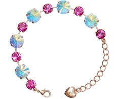 Diamond Sky Jewelry Apyrankė moterims DiamondSky „Vortex II (Aurora Borealis / Fuchsia)“ su Preciosa kristalais