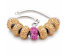 Diamond Sky Jewelry Apyrankė moterims DiamondSky „BeCharmed Pavé IV (Jonquil &amp; Fuchsia)“ su Swarovski kristalais