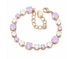 Diamond Sky Jewelry Apyrankė moterims DiamondSky „Klasika II (Rose Vanduo Opal)“ su Swarovski karoliukais