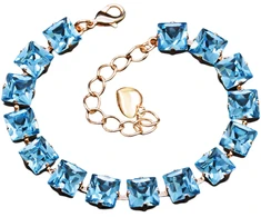 Diamond Sky Jewelry Apyrankė moterims DiamondSky „Princess (Aquamarine Mėlyna)“ su Swarovski kristalais