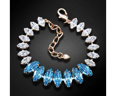 Diamond Sky Jewelry Apyrankė moterims DiamondSky „Ornella (Aquamarine Mėlyna)“ su Swarovski kristalais