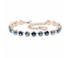 Diamond Sky Jewelry Apyrankė moterims DiamondSky „Klasika III (Bermuda Mėlyna / Aquamarine)“ su Swarovski kristalais