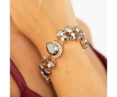 Diamond Sky Jewelry Apyrankė moterims DiamondSky „Dangaus Lašas III (Jet Hematite)“ su Preciosa® kristalais