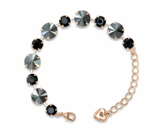 Diamond Sky Jewelry Apyrankė moterims DiamondSky „Vortex II (Jet Hematite)“ su Preciosa kristalais