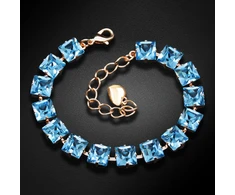 Diamond Sky Jewelry Apyrankė moterims DiamondSky „Princess (Aquamarine Mėlyna)“ su Swarovski kristalais