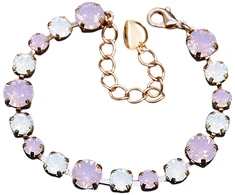 Diamond Sky Jewelry Apyrankė moterims DiamondSky „Klasika II (Rose Vanduo Opal)“ su Swarovski karoliukais