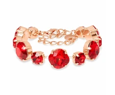 Diamond Sky Jewelry Apyrankė moterims DiamondSky „Akinantis Spindesys (Light Siam)“ su Preciosa kristalais