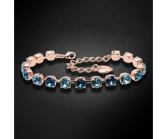 Diamond Sky Jewelry Apyrankė moterims DiamondSky „Klasika III (Bermuda Mėlyna / Aquamarine)“ su Swarovski kristalais