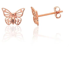 Diamond Sky Jewelry Auksiniai auskarai-vinukai „Auksinis Drugelis VIII“