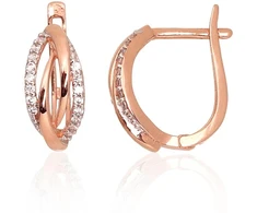 Diamond Sky Jewelry Auksiniai auskarai su cirkoniais „Jūros Banga V“