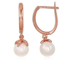 Diamond Sky Jewelry Auksiniai auskarai su cirkoniais ir perlais „Galos II“