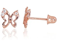 Diamond Sky Jewelry Auksiniai auskarai-vinukai su cirkoniais „Auksinis Drugelis XIII“