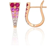 Diamond Sky Jewelry Auksiniai auskarai su deimantais ir rubinais „Skylar II“