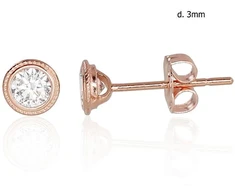 Diamond Sky Jewelry Auksiniai auskarai-vinukai su cirkoniais „Naujoji Klasika VII“