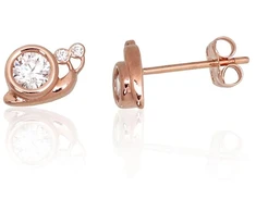 Diamond Sky Jewelry Auksiniai auskarai-vinukai su cirkoniais „Auksinė Sraigė II“
