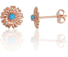 Diamond Sky Jewelry Auksiniai auskarai-vinukai su turkiu „Auksinė Ramunė II“