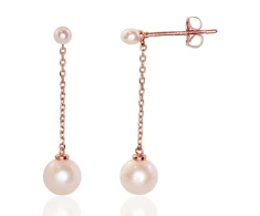 Diamond Sky Jewelry Auksiniai auskarai-vinukai su perlais „Sielos Veidrodis II“