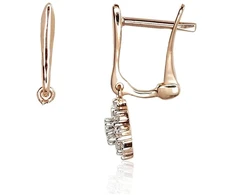 Diamond Sky Jewelry Auksiniai auskarai su deimantais „Deimantų Gėlė“