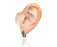 Diamond Sky Jewelry Auksiniai auskarai su deimantais ir smaragdais „Amžinybė“