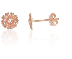 Diamond Sky Jewelry Auksiniai auskarai-vinukai su cirkoniais „Auksinė Ramunė“