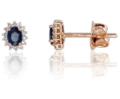 Diamond Sky Jewelry Auksiniai auskarai su deimantais ir safyrais „Ferro“