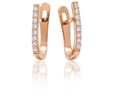 Diamond Sky Jewelry Auksiniai auskarai su cirkoniais „Šviesos Linija“