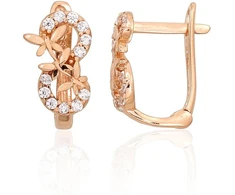 Diamond Sky Jewelry Auksiniai auskarai su cirkoniais „Dragonfly VII“