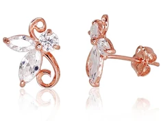 Diamond Sky Jewelry Auksiniai auskarai su cirkoniais „Golden Moth“