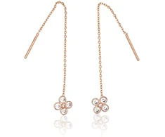 Diamond Sky Jewelry Auksiniai auskarai su cirkoniais „Gėlių Siūlas“