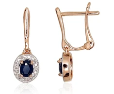 Diamond Sky Jewelry Auksiniai auskarai su deimantais ir safyrais „Sofia VI“