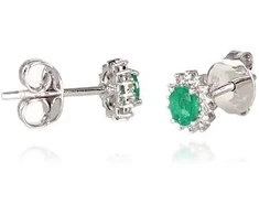 Diamond Sky Jewelry Auksiniai auskarai su deimantais ir smaragdais „Ferro III“