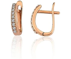 Diamond Sky Jewelry Auksiniai auskarai su cirkoniais „Šviesos linija VI“