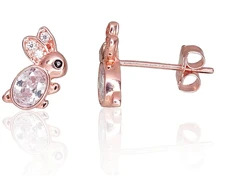 Diamond Sky Jewelry Auksiniai auskarai-vinukai su cirkoniais „Bunny“