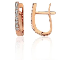 Diamond Sky Jewelry Auksiniai auskarai su cirkoniais „Šviesos Linija“