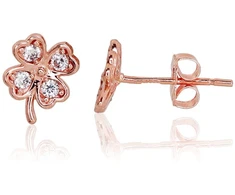 Diamond Sky Jewelry Auksiniai auskarai-vinukai su cirkoniais „Clover“