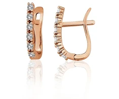 Diamond Sky Jewelry Auksiniai auskarai su cirkoniais „Šviesos Linija II“