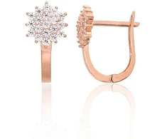 Diamond Sky Jewelry Auksiniai auskarai su cirkoniais „Auksinė Gėlė XII“