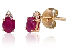 Diamond Sky Jewelry Auksiniai auskarai su deimantais ir rubinais „Notika II“