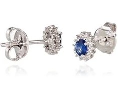 Diamond Sky Jewelry Auksiniai auskarai su deimantais ir safyrais „Ferro“